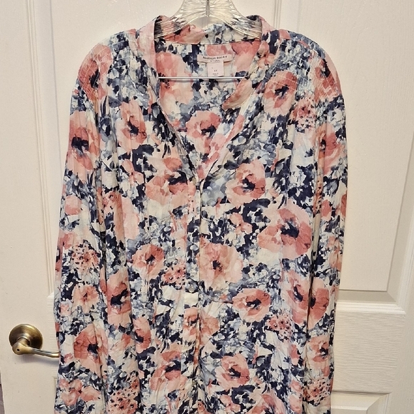 l Allison Daley  Floral Button-Up Blouse Size 3X - Picture 1 of 4